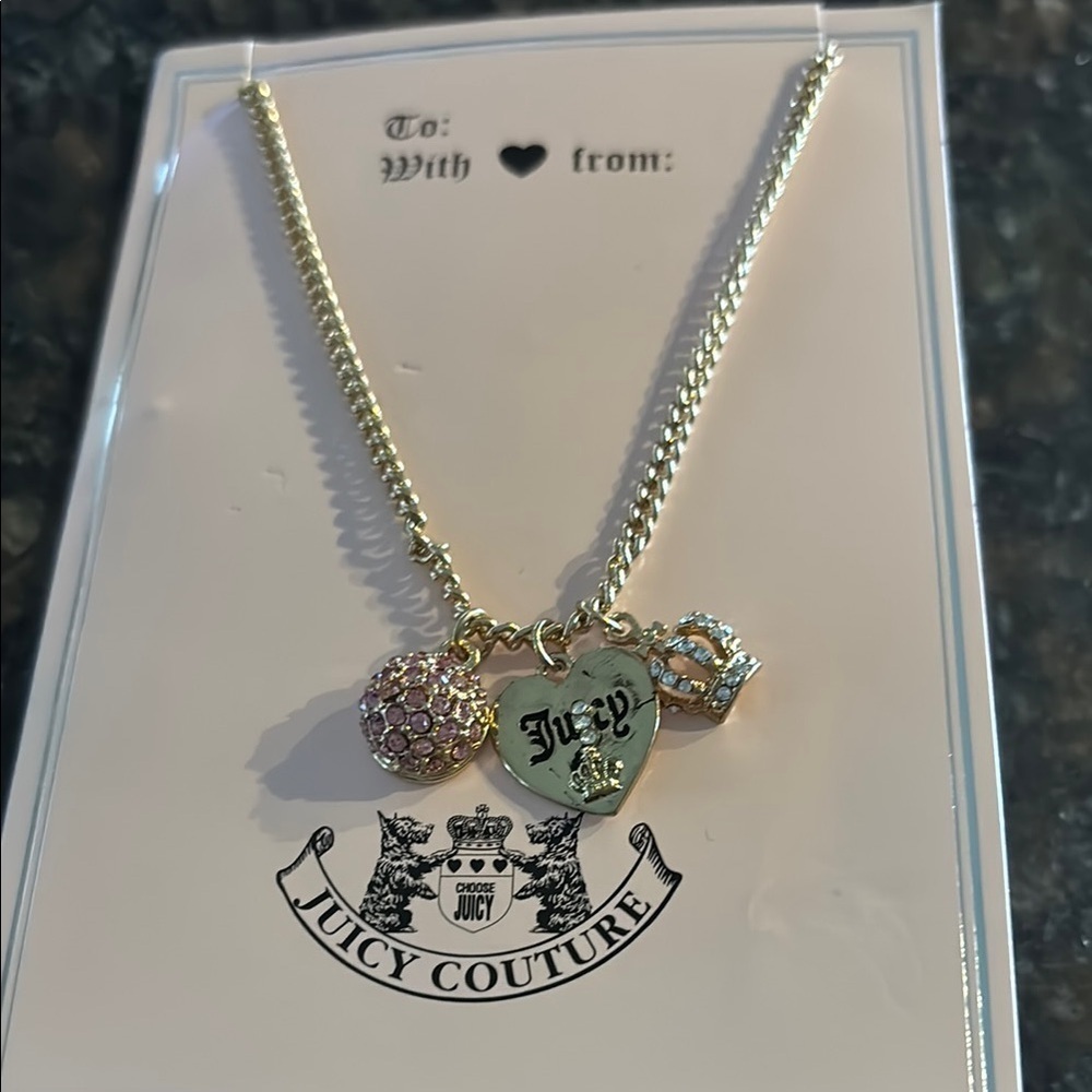 NWT Juicy Couture Gold Necklace with Charms